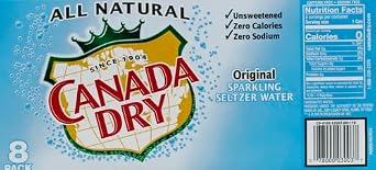 Canada Dry Original Sparkling Seltzer Water, 12 Fluid Ounce Can, 8 Count