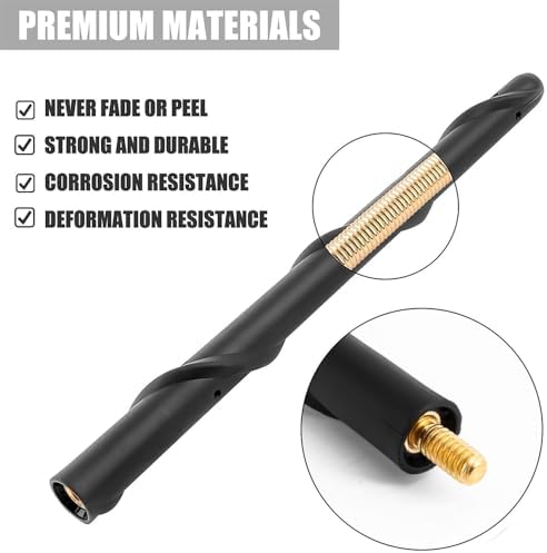 BASIKER Antenna for Jeep Wrangler Gladiator JL JK JT Rubicon Sahara 2007-2025 2026, Short Jeep Wrangler Unlimited Sport 4xe Willys Mojave Antenna Replacement, Jeep Wrangler Gladiator Accessories - 5