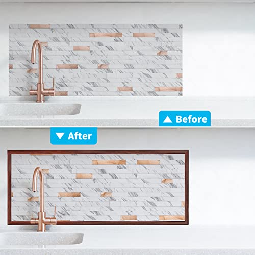 Image of Art3d 20 ft Outside Corner Trim, Peel and Stick for Wall Tile Edge, Cherry | Durable, Waterproof, Strong Adhesive, High Viscosity, Easy to Clean, Ideal for Furniture Decoration, Countertops