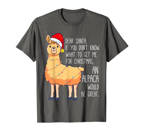 Cher Santa Alpaga, Cadeau De Noël De Lama Drôle, Vacances T-Shirt Cover
