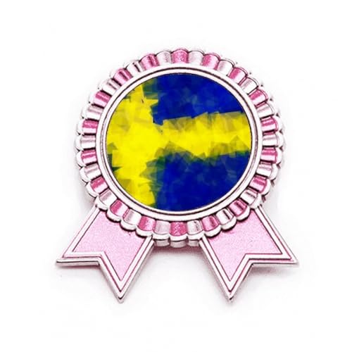 Broche rose drapeau suédois métal M insigne suède pour customisation vêtement