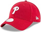 New Era Women's MLB Core Classic 9TWENTY Team Color Home Adjustable Hat Cap One Size Fits All - Philadelphia Phillies Red