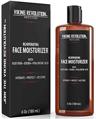 Viking Revolution - Krem do twarzy dla mężczyzn – naturalny krem do twarzy z kwasem hialuronowym, aloes, olejek jojoba – przeciwzmarszczkowy, przeciwstarzeniowy, nawilżający i ochronny – 180 ml