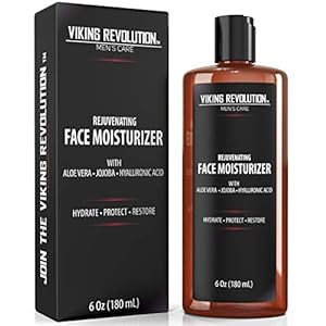 Viking Revolution – Face Moisturizer For Men – 180ml – Mens Face Moisturizer – Natural Face Moisturizer With Acid Hyaluronic, Aloe Vera & Jojoba Oil – Anti Wrinkle, Anti Aging Moisturizer For Face – Hydrate & Protect