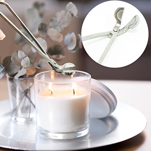 Miniatura 5 de Amandelizabe Cortador De Mechas De Vela De Acero Inoxidable, Cortadores De Mechas Para Lámpara De Aceite, Accesorios Para Velas, Cortador, Tijeras 17,8 Cm Con 2 Pegatinas Para Velas