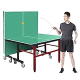 Fácil de montar: esta mesa de tenis de mesa es fácil de montar, no se necesitan herramientas profesionales. Simplemente despliegue las patas de la mesa, cierre las dos mitades juntas y coloque la red incluida, ¡luego comience a jugar!