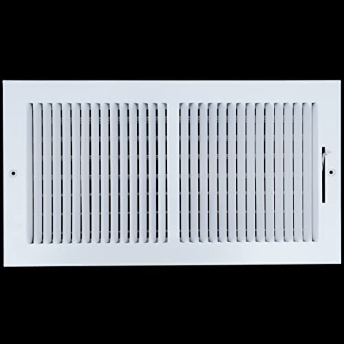 Fits 16x8 Duct Opening 2 Way Steel Air Supply Diffuser by Handua | Register Vent Cover Grille for Sidewall and Ceiling | White | Outer Dimensions: 17.75" X 9.75" by Handua - Used condition - Image 4
