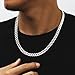 HIMSTORY Cuban Link Chain for Men, 925 Sterling Silver 7mm Cuban Chain Dainty Silver Necklace Chains for Men Father Boyfriends(22 Inches)