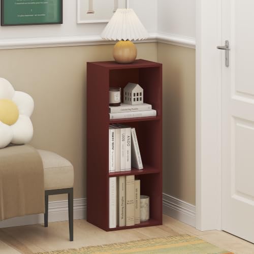Furinno Luder Bibliothèque 3 Cubes Rouge foncé – vue 2
