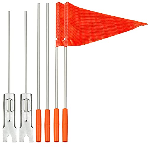 Jooheli Fanion de Vélo, 2 Pièces Drapeau Triangulaire De Sécurité Pour Enfants, Tige en Fibre De Verre avec un Fanion, Drapeau de Sécurité pour Garçons Filles Vélo/Scooter/Bateau/Remorque
