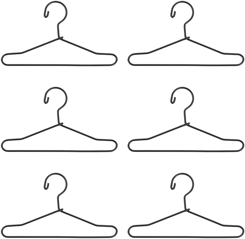 RCFINE 20Pcs Mini Hangers Metal Doll Clothes Holders Wire Rack Stand Doll Clothes Rack for Doll Clothes Gown Dress Outfit Doll Clothes Accessories (Silver,15cm)