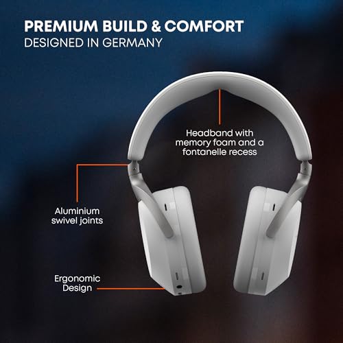 Image of beyerdynamic AVENTHO 300 Wireless Bluetooth Headphones, Over Ear, Active Noise Cancelling, USB-C Charging, 50 Hours Playtime, Ultra Comfortable, Dolby Atmos and Head Tracking, Nordic Grey