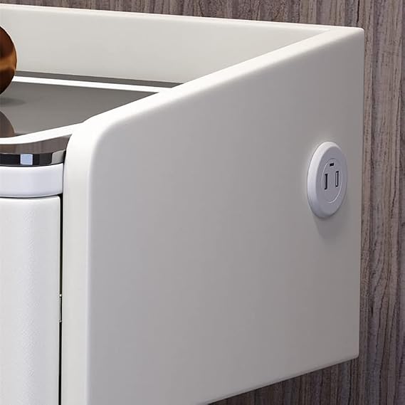 Creative Smart Bedside Table with Charging Style USB Bedroom Nightstands Light Side Caet,Roze3
