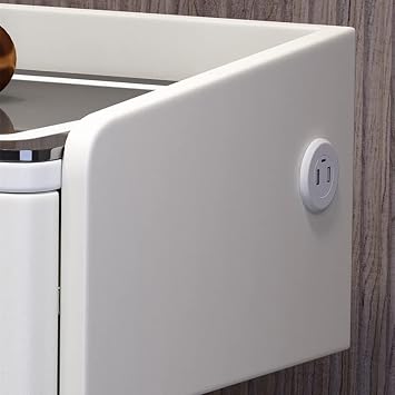 Creative Smart Bedside Table with Charging Style USB Bedroom Nightstands Light Side Caet,Roze3