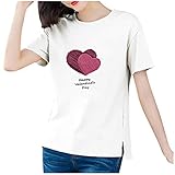 Material: Polyester-Baumwolle. Hergestellt Hochwertigem Material, Leicht Weich Und Bequem. Stil: Dieser Kurze ÄrmelT-Shirt Ist Sehr Bequem, Kann Great Unter Der Jacke Oder Allein, Mit Absätzen Oder In Wohnungen, Genau Die Art Und Weise, Die Ihnen Spaß Macht Gelegenheit: Treffen, Leger, Party, Am Strand, Für Die Arbeit, Für Zu Hause Und Mehr. Herbst Und Frühling Anzug. Bitte