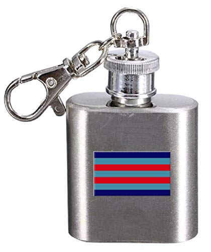 Flasque porte-clés Angleterre en acier gravé pour alcool - 2