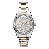 Accurist 8344 Ladies 31mm Multi-Dial Watch with Silver-White Dial and Stone Set Bezel