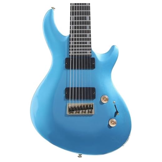 ESP 8 String LTD JR-208 Javier Reyes Signature Series Electric Guitar, Pelham Blue, Right, (LJR208PB)