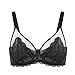 HSIA Minimizer Bras for Women Large Bust Full Coverage Lace Plus Size Bra - Mermaid Scales Black