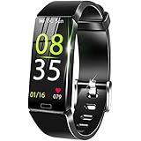 【2020最新版】 スマートウォッチ カラースクリーン IP68防水 活動量計 心拍計 歩数計 腕時計 スマートブレスレット smart watch 睡眠モニター 消費カロリー 長座注意 遠隔撮影 GPS運動記録 Line/着信/SMS通知 レディース メンズ 日本語説明書 iPhone/Android対応 (ブラック)