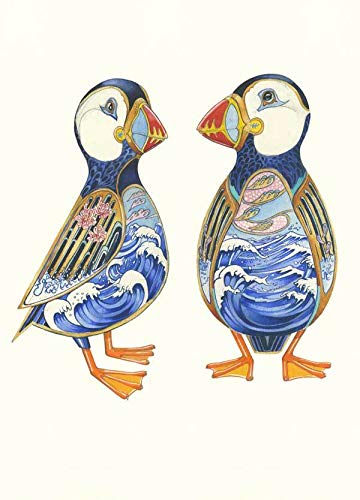 Puffins Card Daniel Mackie Designs 7 x 5 inches wrapped in cello with envelope