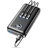Portable Charger Power Bank - 60,000mAh Battery Pack, 22.5W Fast Charging Phone Charger with USB-C/iOS/Micro-USB Cable, Powerbank for iPhone 17 16 15 14 13 Samsung Google,for Travel Camping Essentials