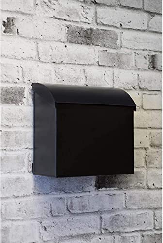 Nach Baxter High Capacity Parcel Mailbox - Wall Mount Mailboxes For Outside, Rust Resistant Galvanized Metal Mailbox - Black Mailbox- 12.4”X7.1”X11.8, Mb-7000Blk #TOP6