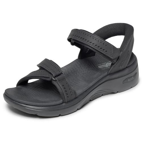 Skechers Women's Quarter Strap Fisherman Sandal, Black/Black, 9 by Skechers - Used condition - CA$47.24