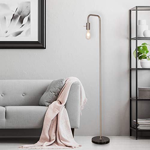 Catalina Lighting 22425-001 Modern Minimalist Sleek Faux Marble Floor Lamp, 62\", Brushed Nickel - Thumbnail 7