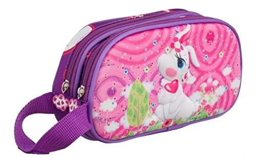 Kit Mochila Infantil Rodinhas E Alças Coelho Coelhinha 3d G Violeta