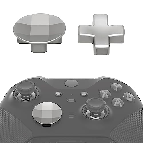 Image of eXtremeRate 2 pcs Metalic Silver Magnetic Stainless Steel D-Pads, for Xbox Elite 1 /2 Controller, Replacement Parts Directional Pad Button Kits for Xbox One Elite & Xbox One Elite Series 2 Controller