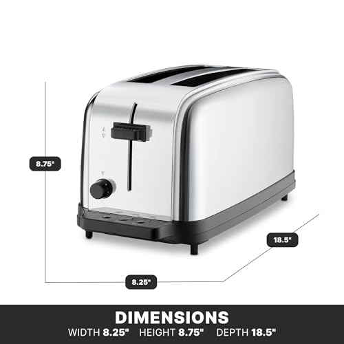 Waring Commercial 4-Slice 2-Slot Toaster, Professional Light-Duty Pop-Up Bread Toaster, Extra-Long Slots, with Defrost Function for Commercial Kitchens, 120V WCT704 by Waring - Image 3
