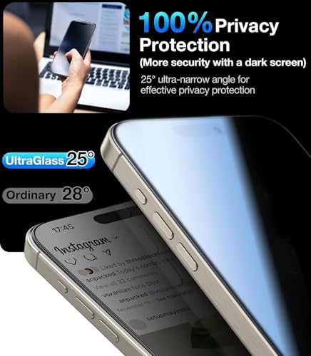 Image of DPJ Tempered Glass for iPhone 12 Pro Max (6.7 Inch) With Installation Kit | Military-Grade Screen Protector | Edge to Edge Coverage |9H Hardness |Bubble-Free | Case Friendly | Pack of 1 [Privacy]