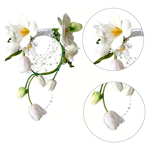 Bouquet de mariée de tulipes blanches, symbole d'amour éternel - 7