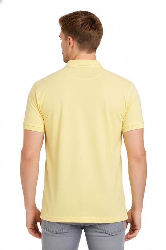 Image of SMAN Polo Neck T-Shirt Pack of 3 for Men & Boys | Half Sleeve Collar Tee with Pocket | Premium Spun Matty Fabric | Casual & Office Wear | Sizes M to 2XL | FX PO3 MCR LMN WHT