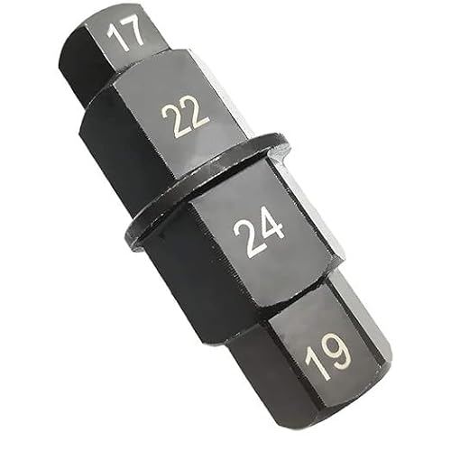 OUTLETISSIMO® Chiave Esagonale Attrezzo Strumento per Ruote Moto Brugola Regolazione Assi Pneumatici Anteriori Mandrino Motociclo Anello Adattatore 17mm 22mm 24mm 19mm