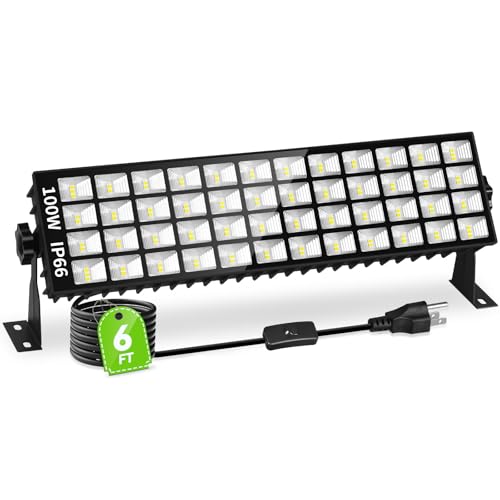 100W LED Shop Light, 14000LM 6000K Plug in Garage Light with 6FT Power Cord, IP66 Waterproof Work...