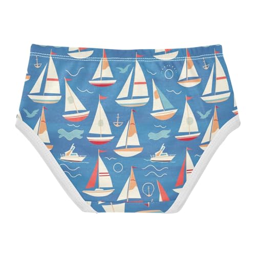 Boats Anchor Girls' Underwear Cotton Wave Girls Briefs Soft Toddler Underwear 2T2