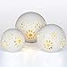 Produktbild Gadgy ® Set von 3x Led Kugel Deko Licht l Inklusive 24 LED Lichterkette l Handgefertigt l Keramikkugeln mit Perforation l Schatteneffekt l Ø 8/10/12 cm
