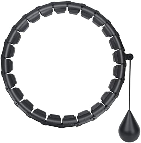 Weighted Hula-Hoops,Smart Hula Ring Hoops for Adult Exercise,24 Detachable Fitness Circle with 360 Degree Auto-Spinning Ball Gymnastics, Massage for Weight Loss