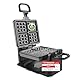 Emerio drehbares Waffeleisen für 4 belgische Waffeln zugleich, mit professioneller Dreh-Funktion, antihaftbeschichtete Platten, Temperaturregler, 1000 Watt, gut getestet, Silber, WM-110984.4