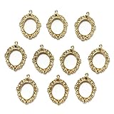 [ストアーズクラブ] 10個 額縁レジンフレーム 【オーバル】 ゴールド 空枠 チャーム 手芸素材