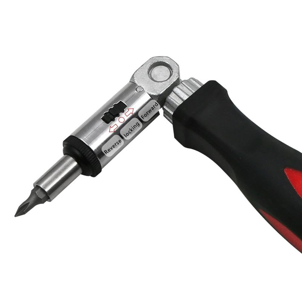 Reversible Ratchet Screwdriver, 1/4 Inch Hexagon Ratchet Bit Holder, Multipurpose Screwdriver - Image 3