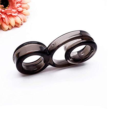 WANGLAOJIN Anneau élastique Double Couche en Silicone pour Hommes (Noir) .A355 Cover