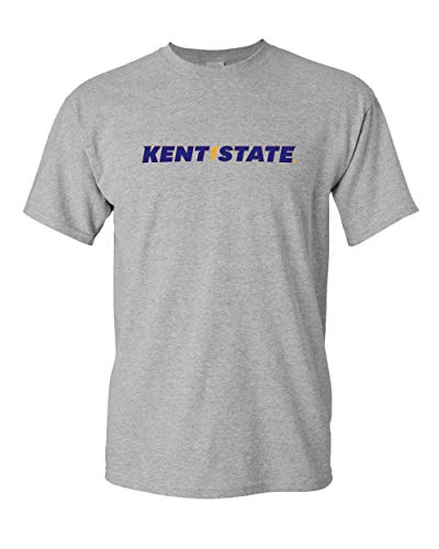 Kent State University Bolt Text Two Color Unisex Short Sleeve T-Shirt (Sport Grey, Medium) - Kent State Golden Flashes Apparel