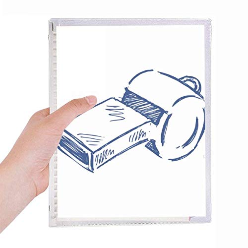 Carnet de football rechargeable bleu spirale motif sifflet cahier tactique entraîneur