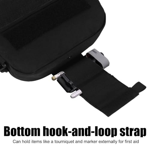 Bolsa táctica abdominal para chaleco con panel de velcro negro 2