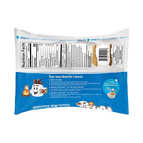 Stuffed Puffs - Classic Milk Chocolate 3 Pack, Chocolate Filled Marshmallows Made with Real Chocolate, Perfect for S'mores, 3 Bags (8.6oz each)