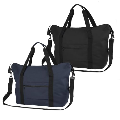 Mala Esportiva em Algodão Reciclado, Bolso Frontal com Zíper, Alça de Mão e Ombro Ajustável, Interior em Poliéster, 340g/m2 (Preto)