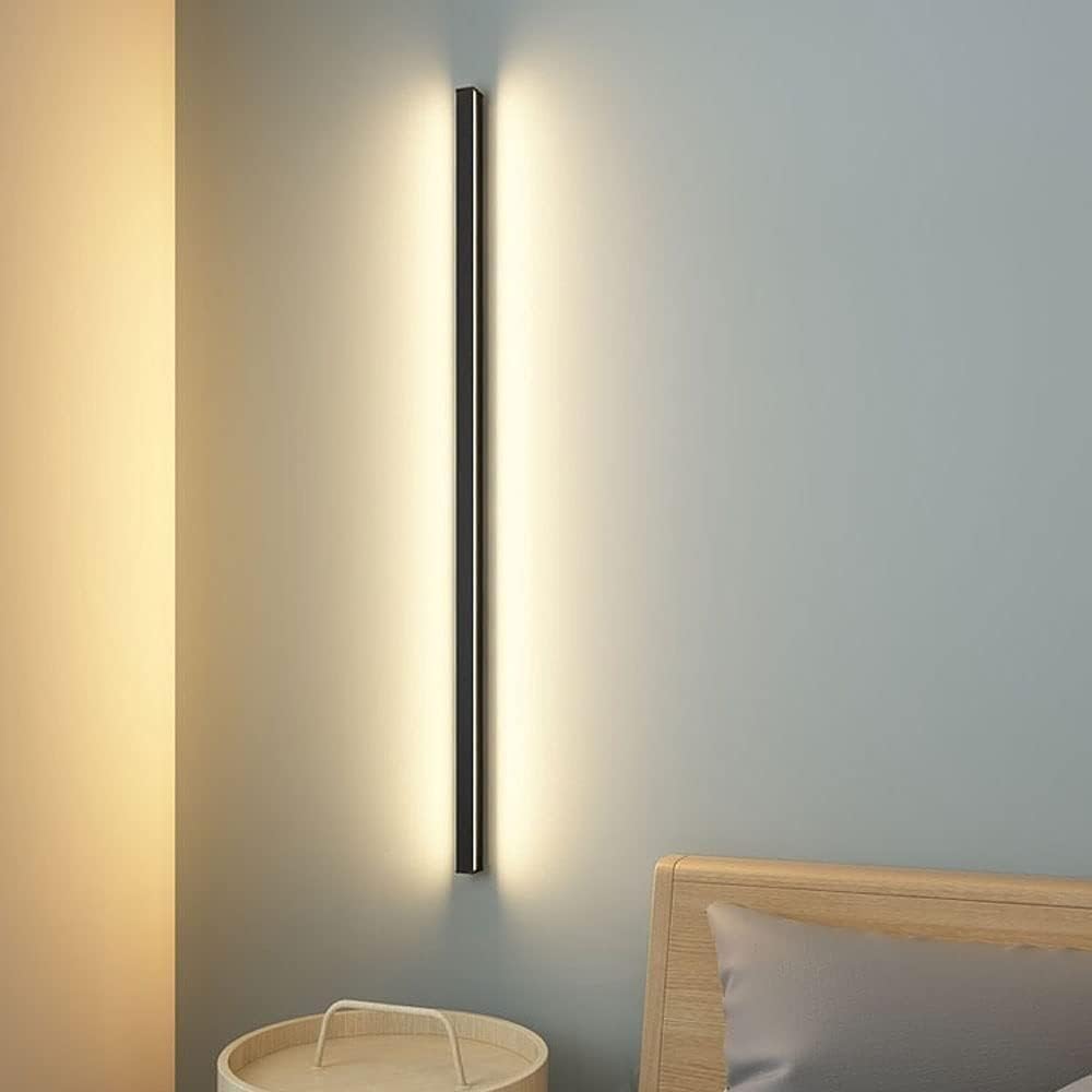 HYJAUSXB Wall Lamps Sconces LED Linear Strip Light Long Black Sconce Light(60cm)